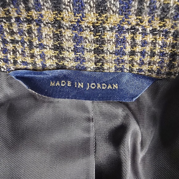 Brooks Brothers Sport Coat Blazer Mens 40S Beige Wool Check Tweed Slim Fit - Picture 5 of 13